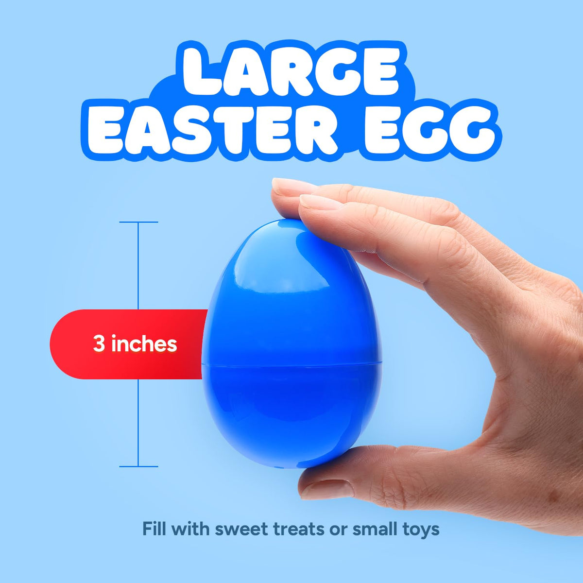 Easter Eggs 3” - Bright Fillable Easter Eggs – 12 pcs - Easter Basket Stuffers - Empty Large Enough to Hold Toy and Candy - Plastic Easter Egg Filler Bulk - Egg Hunt Kids Surprise
