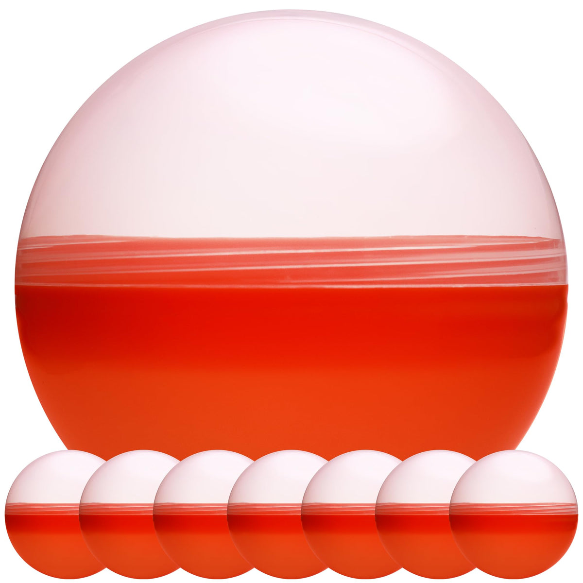 Big Claw Machine Capsules Translucent Orange Plastic Sphere Party Favor Containers Round 7 pcs 4.7 inch Jumbo Plastic Christmas Ornaments Extra Large Gift Box Craft Party Supplies Vending Capsules