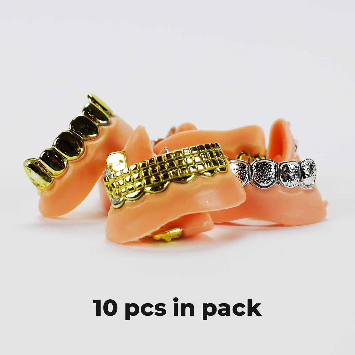 Grillz, Vampire and Pirate Teeth for Halloween, Holiday Parties. for Vending Machine - 2" Capsules (10 Count)