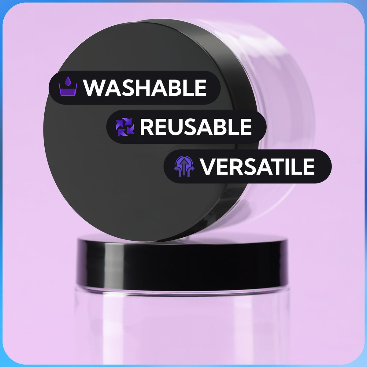 Plastic Jars with Lids - 6 OZ Small Plastic Containers - 12 Pack - Travel Cosmetic Containers for Creams - Leak Proof Clear Jar