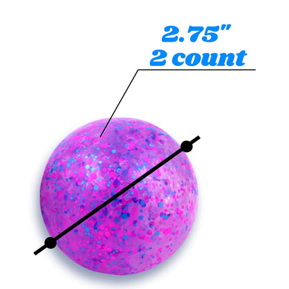 Random Colors Confetti Squeeze Balls - 2.75 Inch Gel Stress Balls for Kids - Stress Relief Toys - Anti Stress Ball Pack - Fidget Squishy Ball