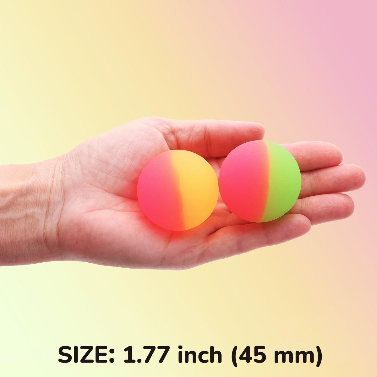 Entervending Bouncy Balls - Rubber Balls for Kids - ICY Bounce Balls - 24 Pcs Large Bouncy Ball 45 mm - Super Ball Vending Machine Toys - Bouncing Balls Party Favors
