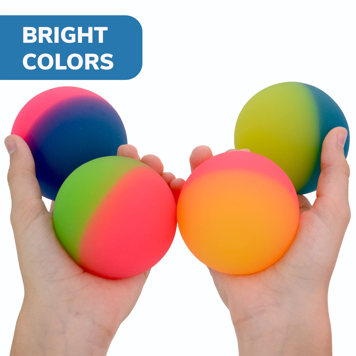 Entervending Bouncy Balls - Huge Rubber Balls for Kids (Pack of 12) - 3 Inches Jumbo ICY Bounce Balls - Large Bouncy Ball - Bouncy Balls Party Favors for Kids