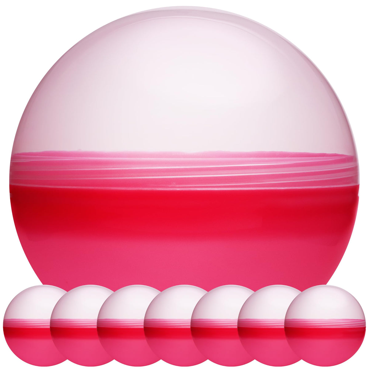 Big Claw Machine Capsules Translucent Pink Plastic Sphere Large Party Favor Containers Round 7 pcs 4.7 inch Plastic Christmas Ornaments Extra Large Gift Box Craft Party Supplies Vending Capsules