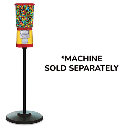 Single Black Metal Stand with Square Base for Candy Gumball Bulk Vending Machines