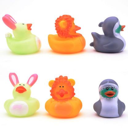 Rubber Ducks in Bulk - Ducky Eye Poppers 2 Inch - Playset for Ducky Bath Toys - Cute Designs - Rubber Duck for Beach Pool