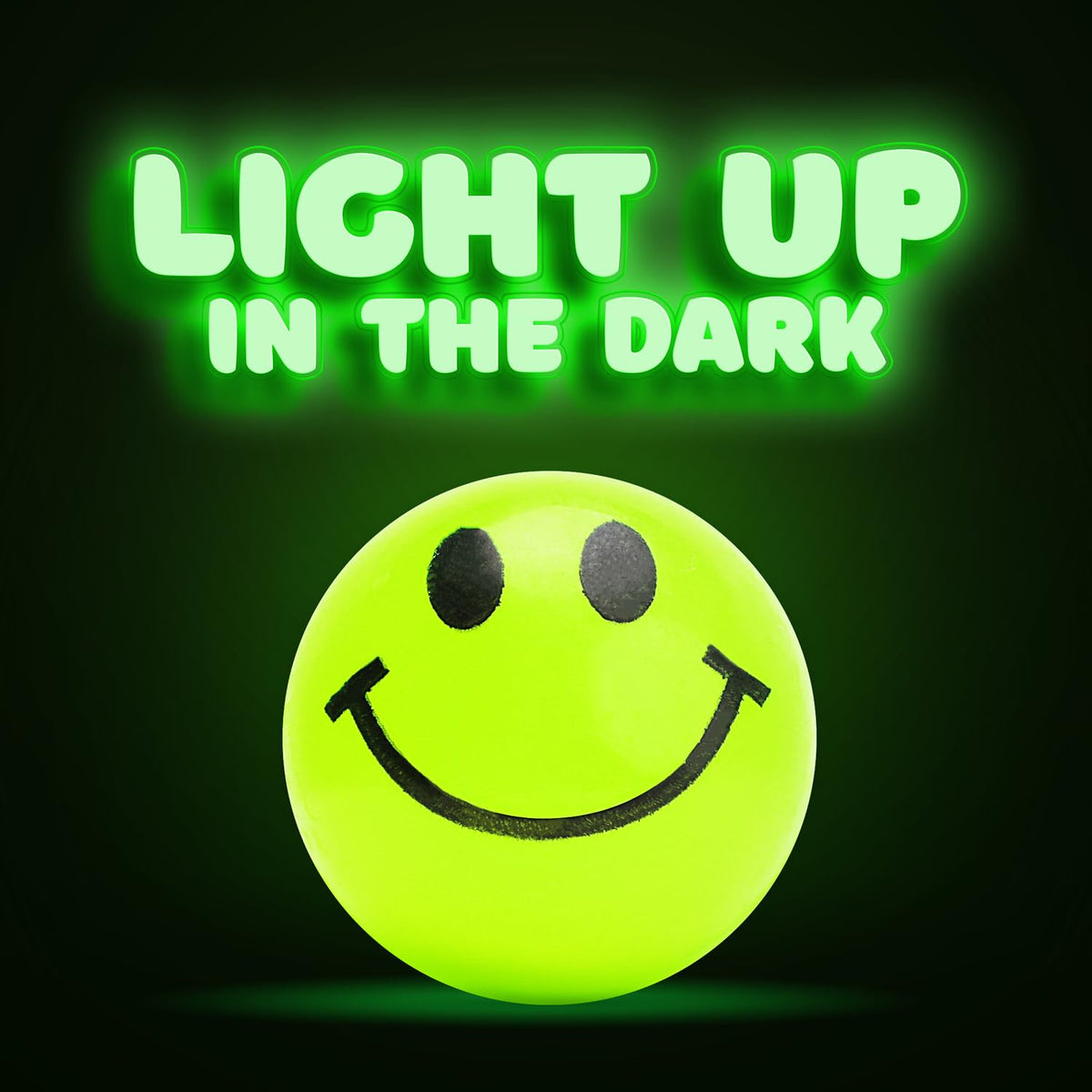 Bouncy Balls for Kids - 1" Glow in The Dark Smile Face Bouncy Balls - 144 pcs Bulk Rubber Balls - Vending Machine Toys - Party Favors Goody Bag Stuffers Classroom Prizes
