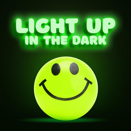 Bouncy Balls for Kids - 1" Glow in The Dark Smile Face Bouncy Balls - 144 pcs Bulk Rubber Balls - Vending Machine Toys - Party Favors Goody Bag Stuffers Classroom Prizes