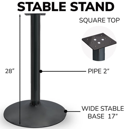 Single Metal Stand with Square Flange and Round Base for Candy Gumball Capsule Vending Machines