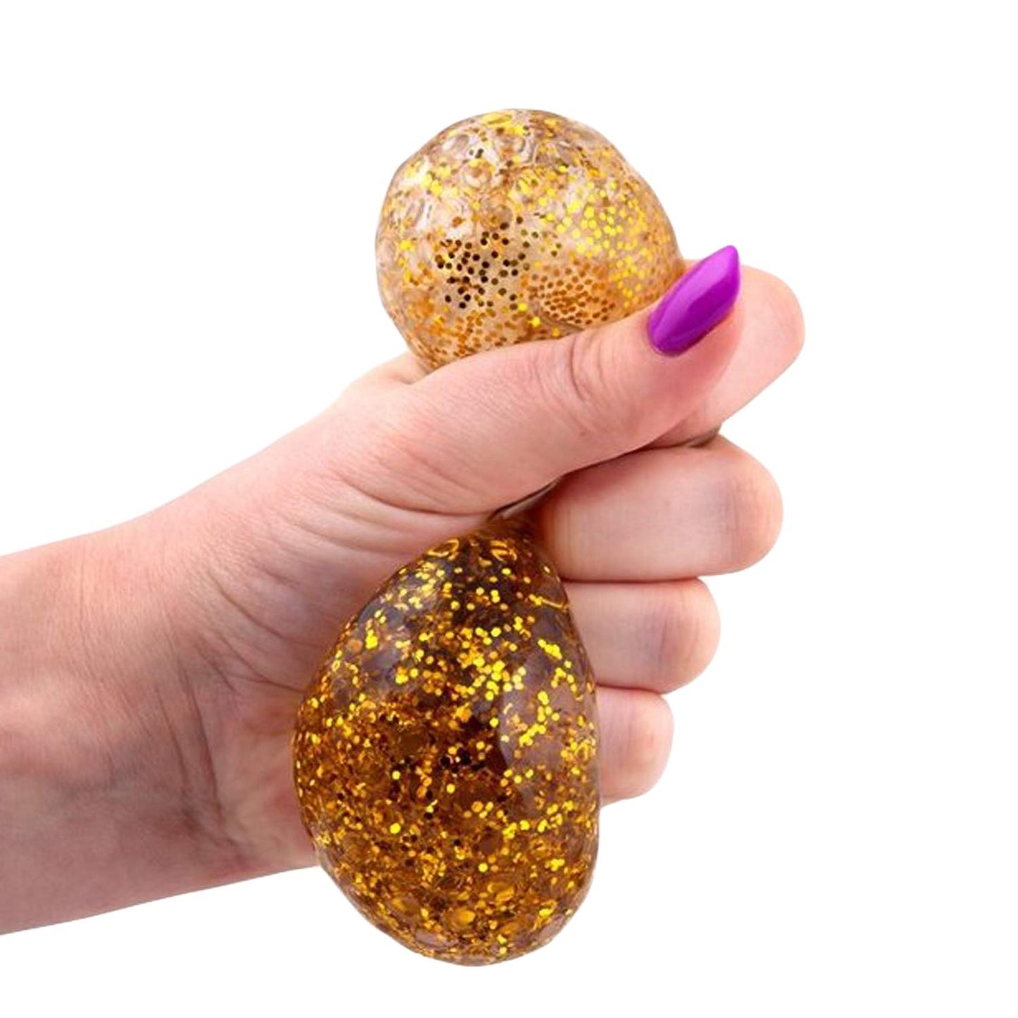 Squishy Toys  - Random Colors Glitter Squeeze Balls - 2.8 Inch Gift Stress Balls for Kids - Stress Relief Toys - Anti Stress Ball Pack