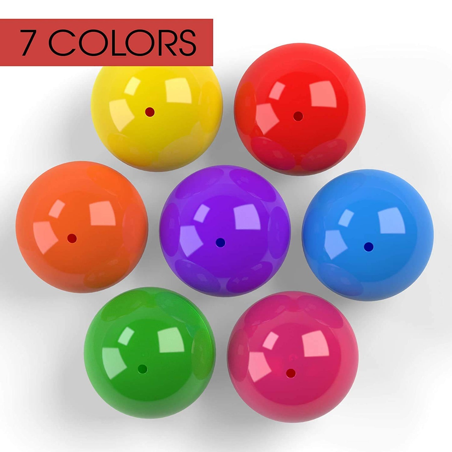 Empty Colored Round Capsules 2 inch 1000 pcs Bulk 7 Colors Capsule for Toy Gumball Machines Plastic Containers 50 Variation