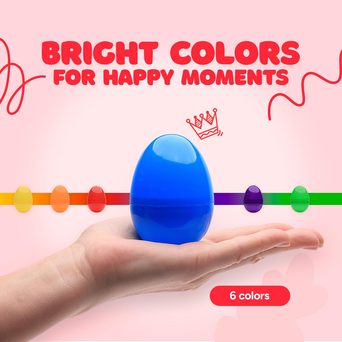 Easter Eggs 3” - Bright Fillable Easter Eggs – 12 pcs - Easter Basket Stuffers - Empty Large Enough to Hold Toy and Candy - Plastic Easter Egg Filler Bulk - Egg Hunt Kids Surprise