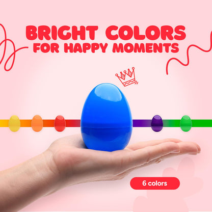 Entervending Easter Eggs 3' - 6 Colors Bright Fillable - 12 pcs - Easter Basket Stuffers - Plastic Easter Eggs Filler Bulk - Egg Hunt Kids Surprise