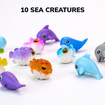Sea Animals Mini Toys - 50 Pc Bulk Sea Creatures - Easter Egg Fillers for Boys and Girls - Party Favors & Classroom Prizes