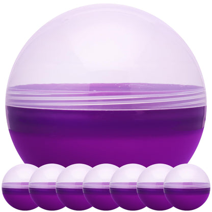 Claw Machine Capsules Translucent Purple Plastic Sphere Party Favor Containers Round 7 pcs 4.7 inch Jumbo Plastic Christmas Ornaments Extra Large Gift Box Craft Party Supplies Vending Capsules