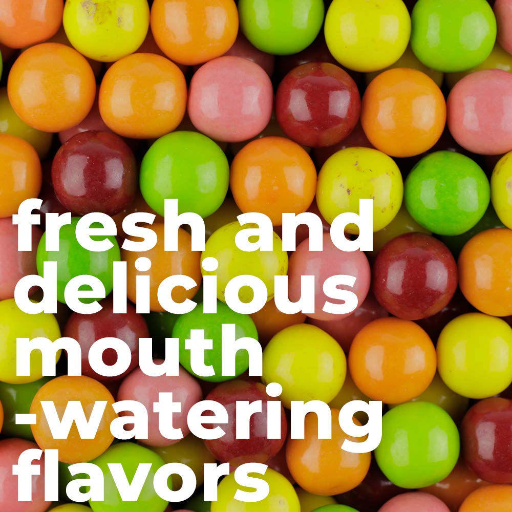 1 Inch Large Gumballs - Fruit Punch Big Gum Balls in Resealable Bag - 1.7 Lb Gumball Machine Refills - 100 Pcs Giant Gumballs - Assorted Gum Refill