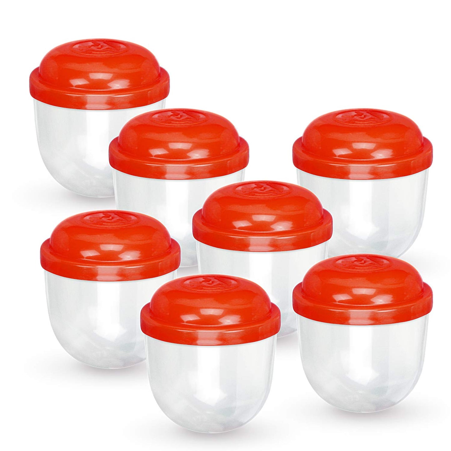 Vending Machine Capsules 2", Empty Acorn Colored Lids and Clear Bottoms - 50 Count