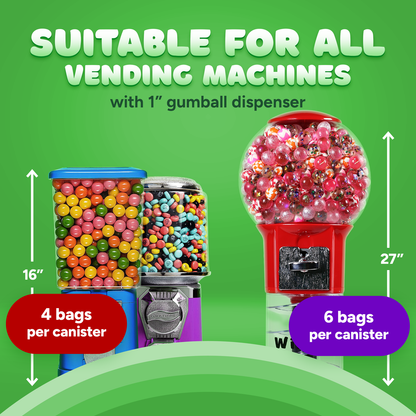 Gumballs for Gumball Machine - 1" Inch Watermelon Flavored Large Gumball - 1.7 LB Bag