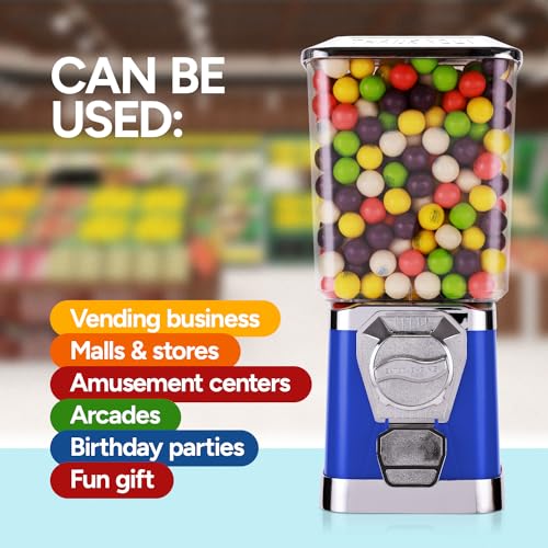 Gumball Machine - Bouncy Balls Vending Machine - Toys Vending Machine - Capsule Vending Machine - Blue Body Square Bank - Without Stand (Blue)