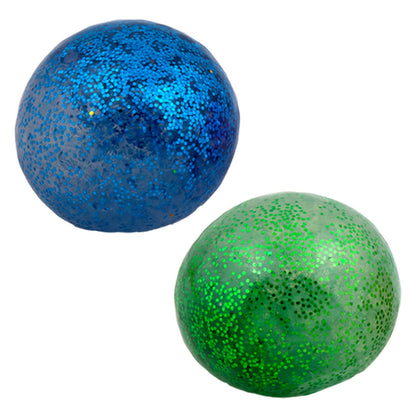 Squishy Toys  - Random Colors Glitter Squeeze Balls - 2.8 Inch Gift Stress Balls for Kids - Stress Relief Toys - Anti Stress Ball Pack