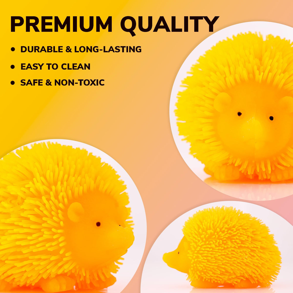 Light Up Sensory Toys - Light Up Hedgehog Toys - 3 Inch -Variation - Light Up Party Favors Sensory Squishy Toys - Flash Puffer Balls