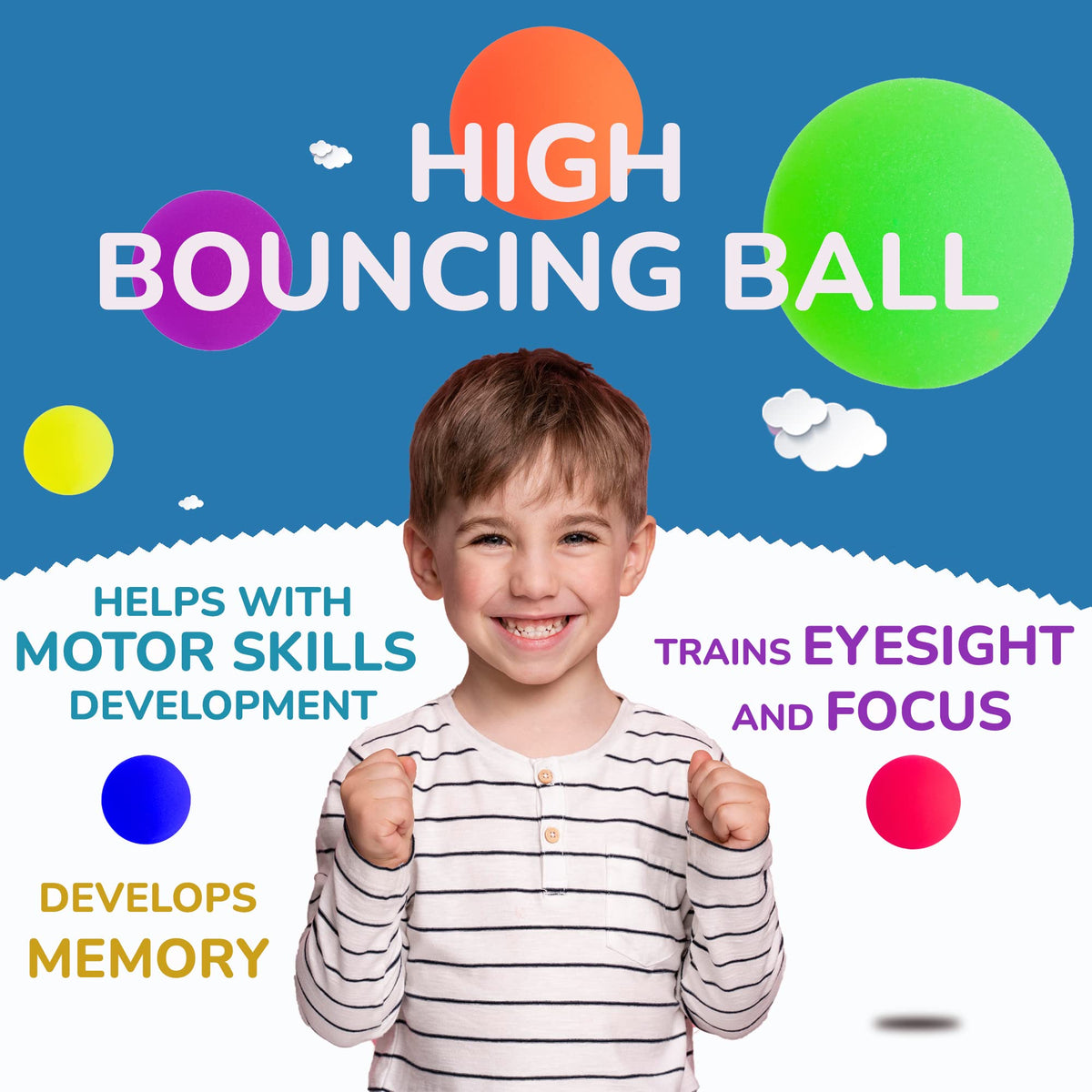 Entervending Bouncy Balls - 12 pcs Jumbo 2.35" Bounce Balls - Frosty Kids' Party Favors