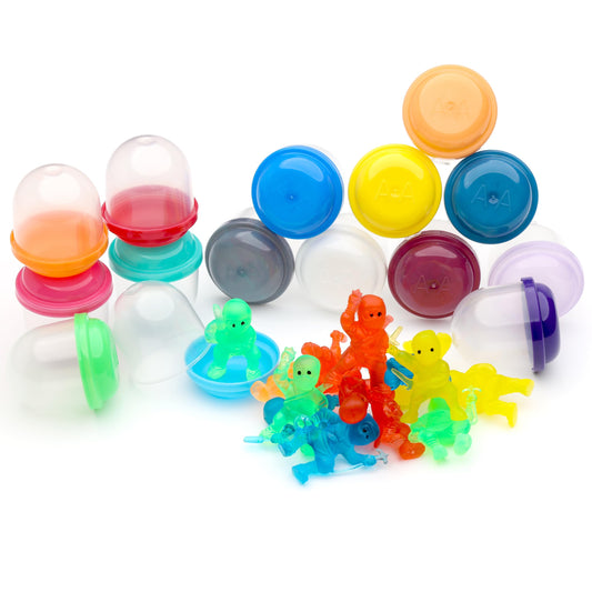 Entervending Ninja Toys in Capsules - 50 Pcs - 1.1 Inch Capsules with Mini Ninja Warriors Figurines for Kids Bulk - Easter Basket Stuffers - Party Favors - Classroom Prizes