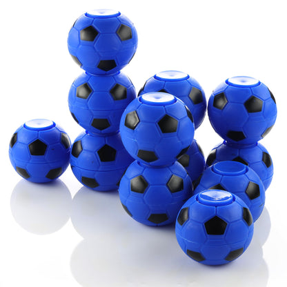 Spinner Balls 1.4'' Mini Fidget Spinner - Soccer Balls - 12 Pack Classroom Prizes - Sensory Toys for Kids 4-12 - Fidget Toy Gifts - Bulk - Blue