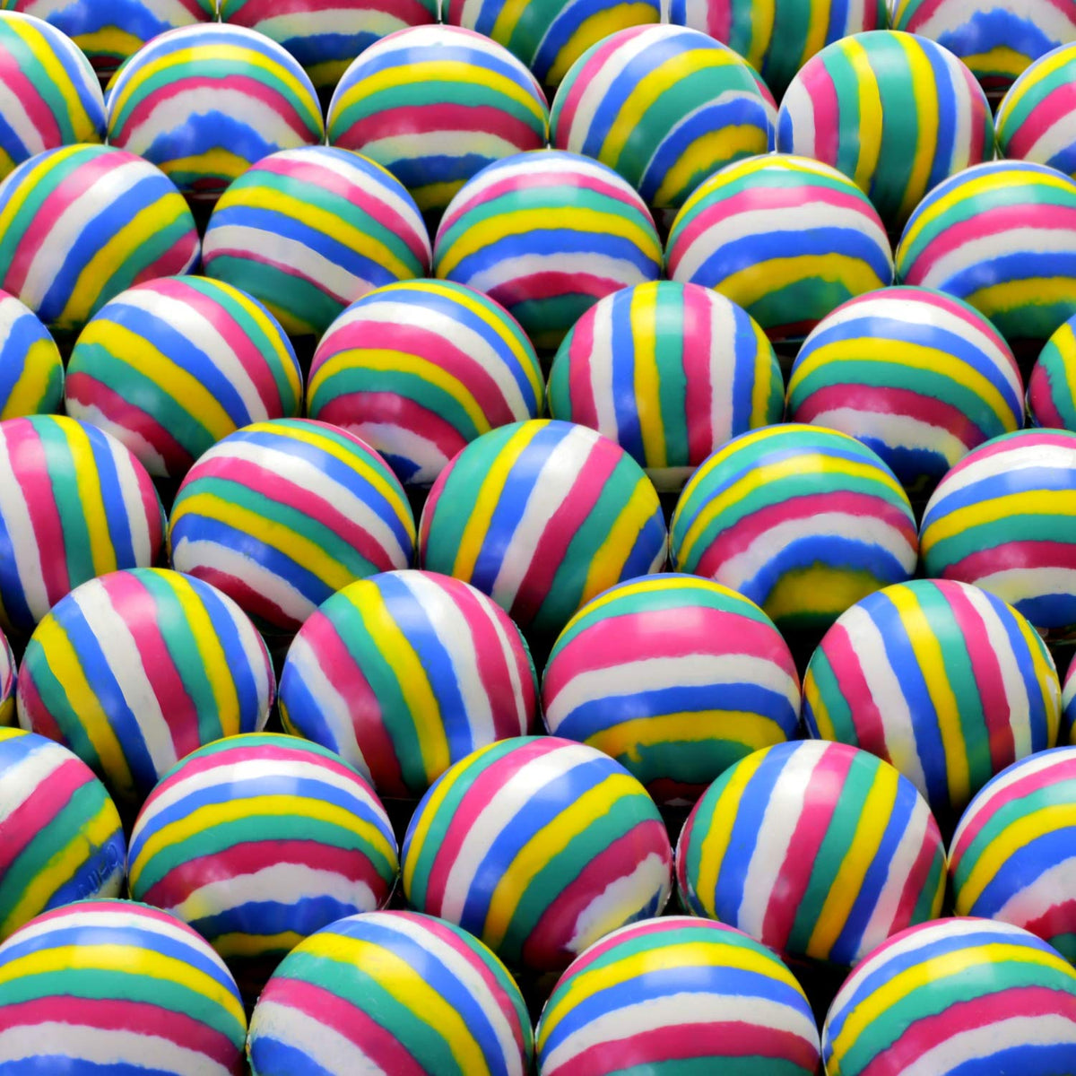 50pcs Bouncy Balls Bulk 32mm 1.26"- Color Stripe Bouncing Balls Party Favors for Kids - Vending Machine Toys School Carnival Prize Gifts