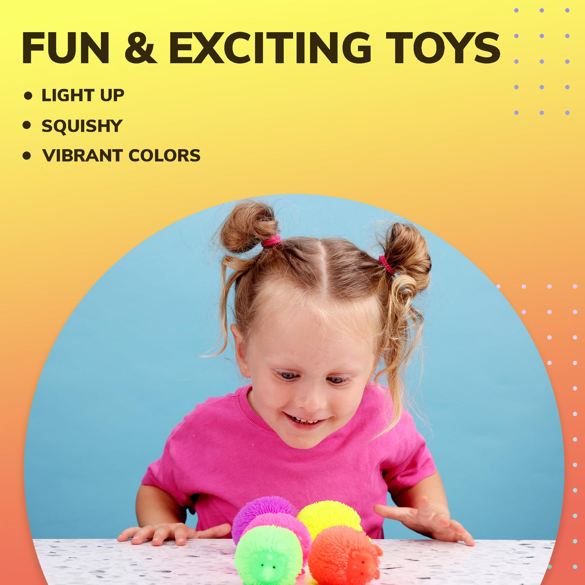 Light Up Sensory Toys - Light Up Hedgehog Toys - 3 Inch -Variation - Light Up Party Favors Sensory Squishy Toys - Flash Puffer Balls