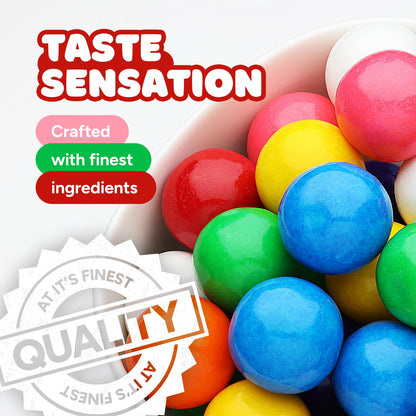 Gumballs in Bottles - 1 Inch Large Gumballs - Assorted Fruit Flavored Bubble Gum - Kids Chewing Gum - Gumballs for Kids 9 OZ