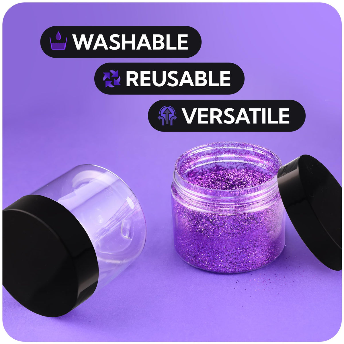 Plastic Jars with Lids - 4 OZ Small Plastic Containers - 18 Pack - Travel Cosmetic Containers for Creams, Lotion - Leak Proof Clear Jar
