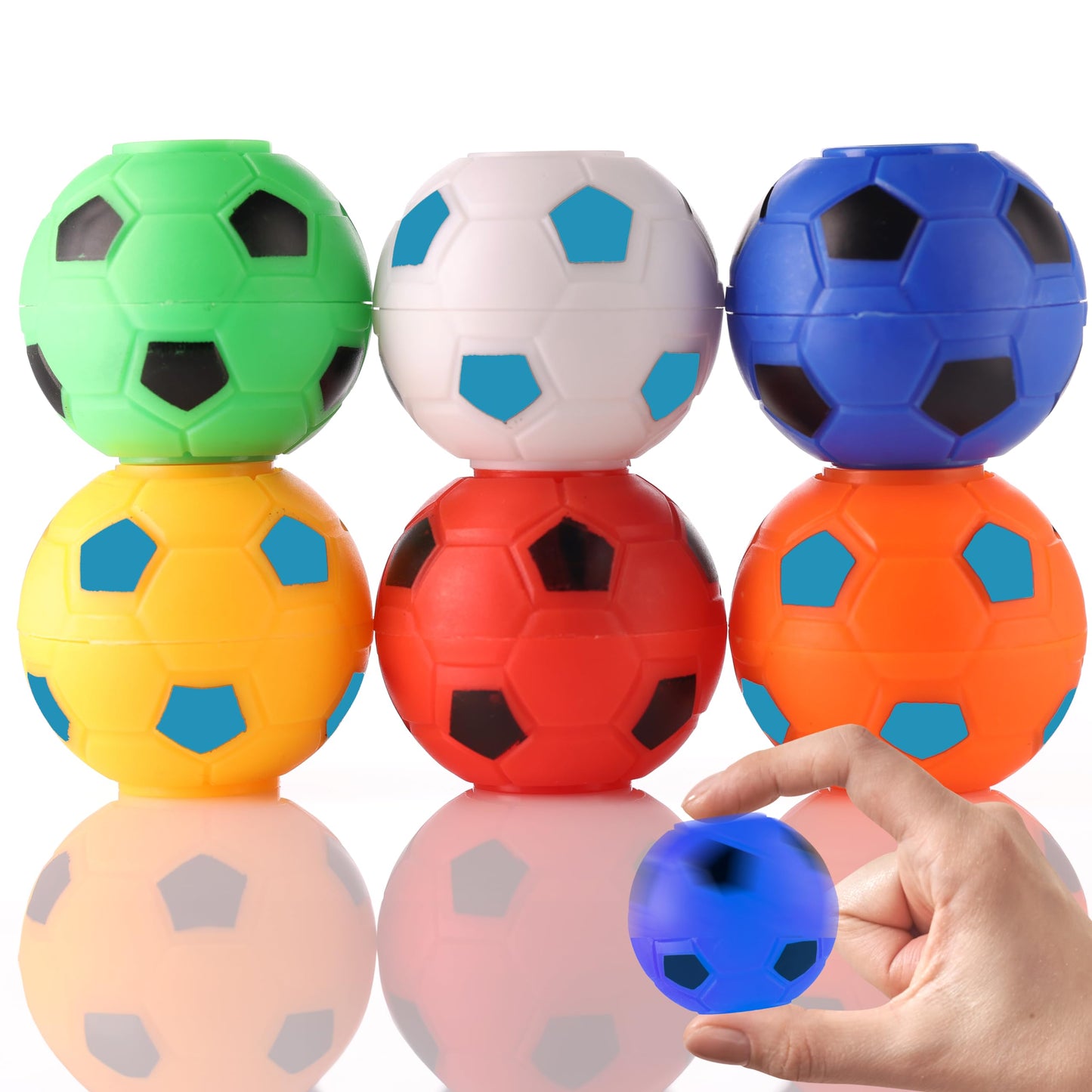 Spinner Balls 1.4''- Soccer Balls Assorted Colors Spinners - Fidget Toy Balls in Bulk