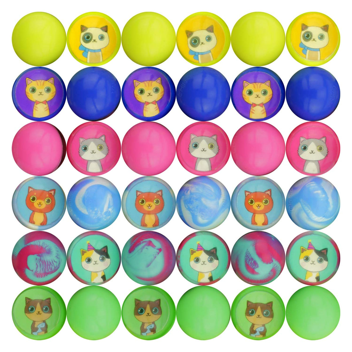 250 pcs Bouncy Balls Bulk 27 mm - Cat Toys Hi Bounce Rubber Balls - Kitty Bouncy Balls Toys