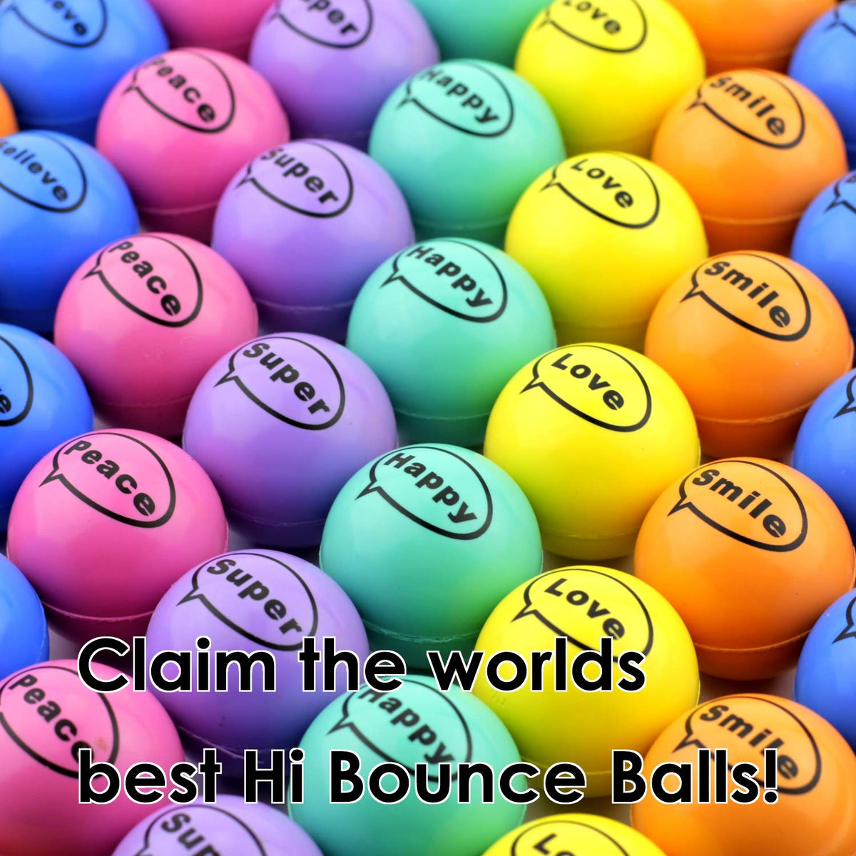 Bouncy Balls 50 pcs 45mm Bulk Rubber Ball Speech Bubble Superballs Vending Machine Toys
