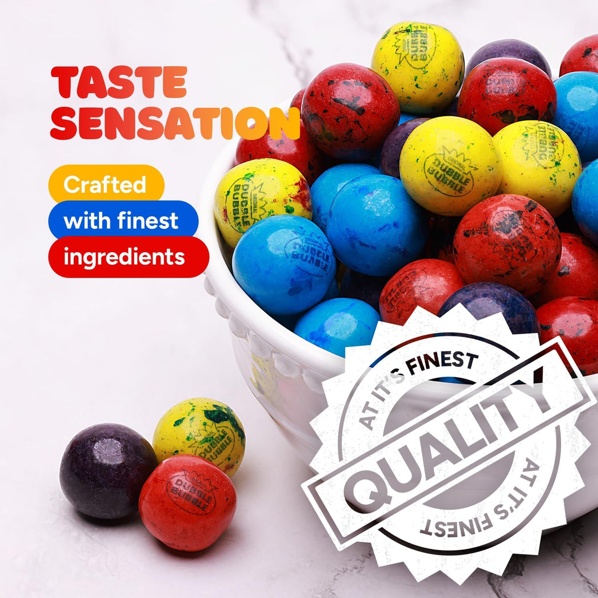 Gumballs for Kids - 1 Inch Double Bubble Gumballs - Berry Blots Big Gum Balls in Bag - 7 OZ Chewing Gum - 25 Pcs Giant Bubble Gums