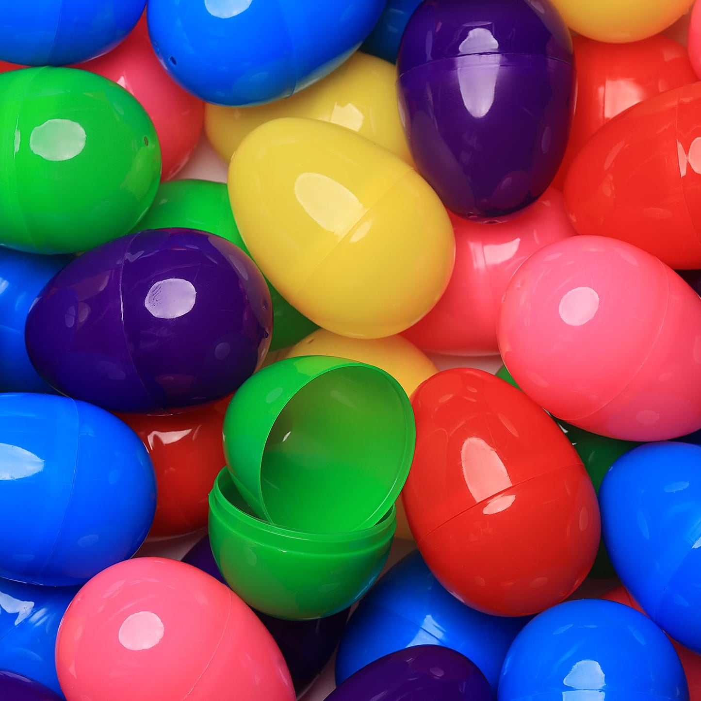 Easter Eggs 3” - Bright Fillable Easter Eggs – 12 pcs - Easter Basket Stuffers - Empty Large Enough to Hold Toy and Candy - Plastic Easter Egg Filler Bulk - Egg Hunt Kids Surprise