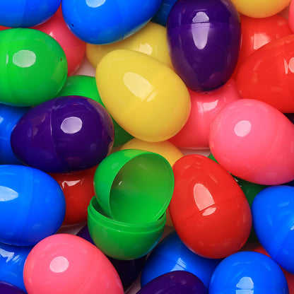Easter Eggs 3” - Bright Fillable Easter Eggs – 12 pcs - Easter Basket Stuffers - Empty Large Enough to Hold Toy and Candy - Plastic Easter Egg Filler Bulk - Egg Hunt Kids Surprise