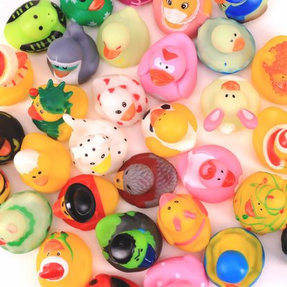 Rubber Ducks in Bulk - Ducky Eye Poppers 2 Inch - Playset for Ducky Bath Toys - Cute Designs - Rubber Duck for Beach Pool