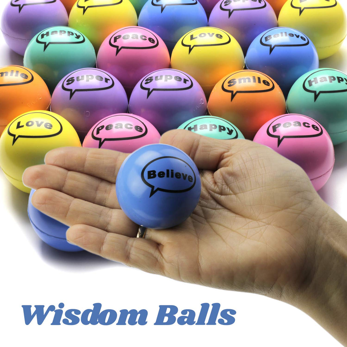 25pcs Bouncy Balls Bulk 45mm 1.8 inch- Letter Bouncing Balls Party Favors for Kids - Vending Machine Toys School Carnival Prize Gifts