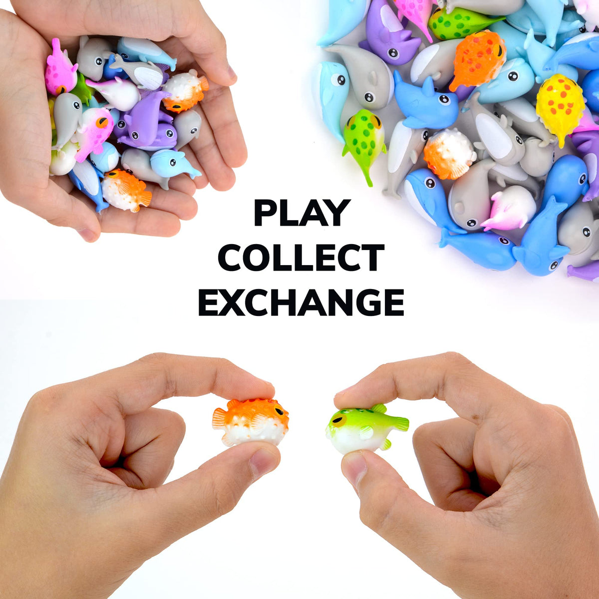 Sea Animals Mini Toys - 50 Pc Bulk Sea Creatures - Easter Egg Fillers for Boys and Girls - Party Favors & Classroom Prizes