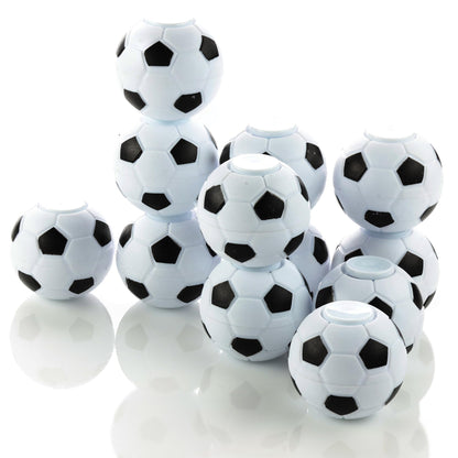 Spinner Balls 1.4'' Mini Fidget Spinner - Soccer Balls - 12 Party Favors & Classroom Prizes - Sensory Toys for Kids 4-12 - Fidget Toy Gifts - Bulk - White