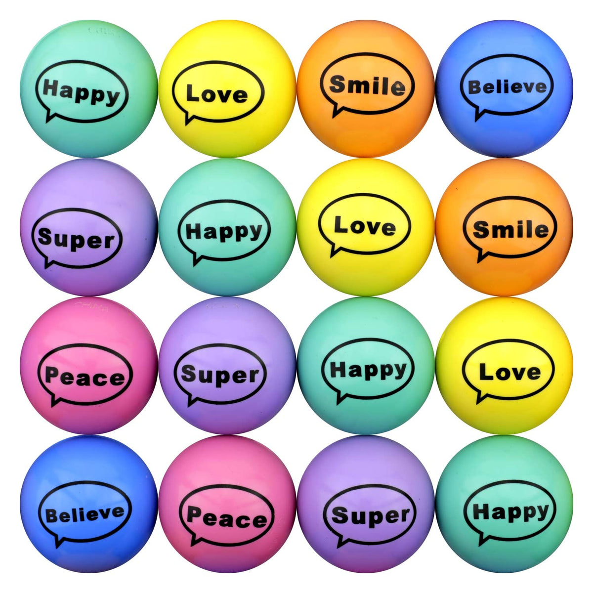 25pcs Bouncy Balls Bulk 45mm 1.8 inch- Letter Bouncing Balls Party Favors for Kids - Vending Machine Toys School Carnival Prize Gifts