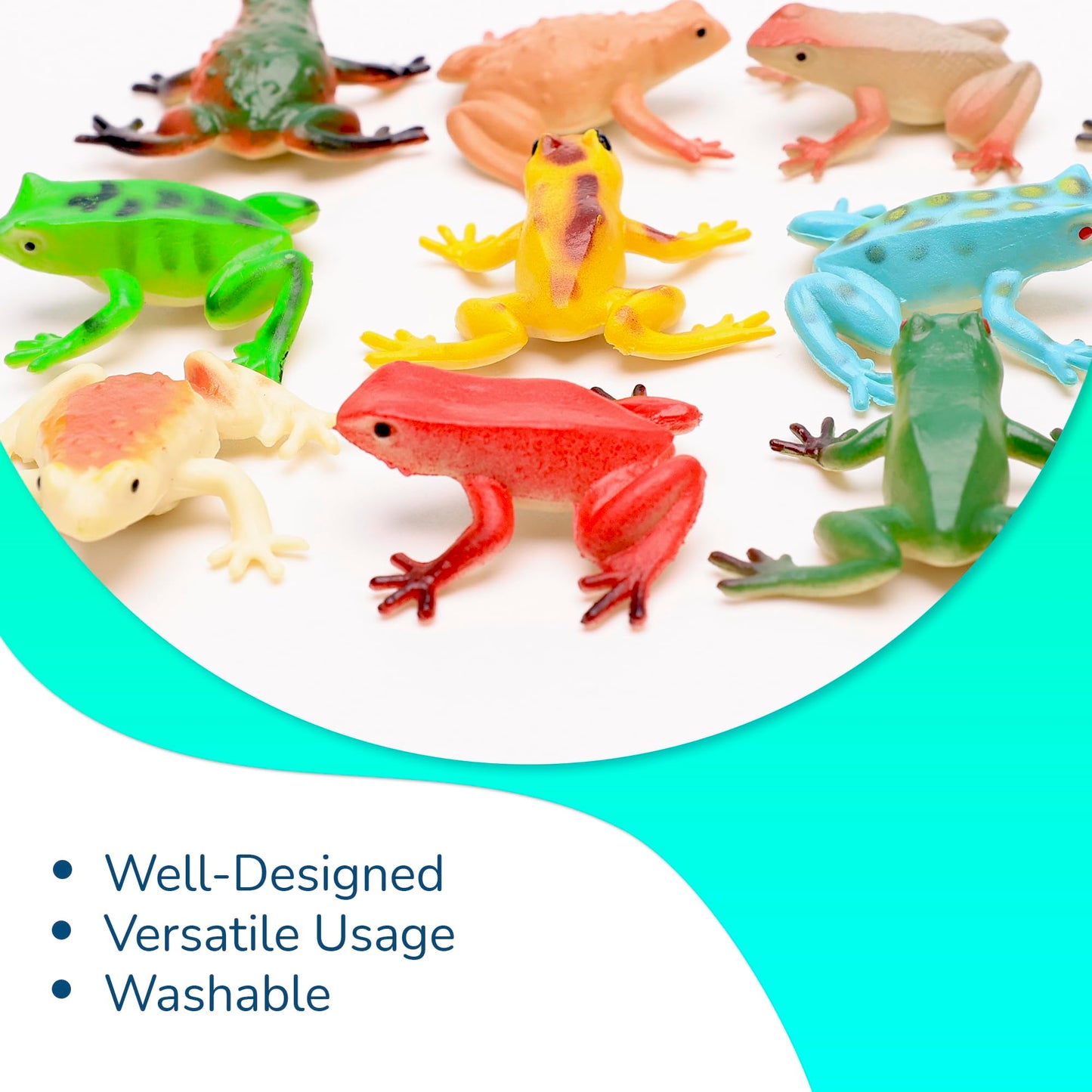 Plastic Frog Toys for Kids Rainforest Woodland Animals, Toy Frogs Set with Realistic Poison Dart Frogs, Miniature Frog Figurines for Kids Party Favors