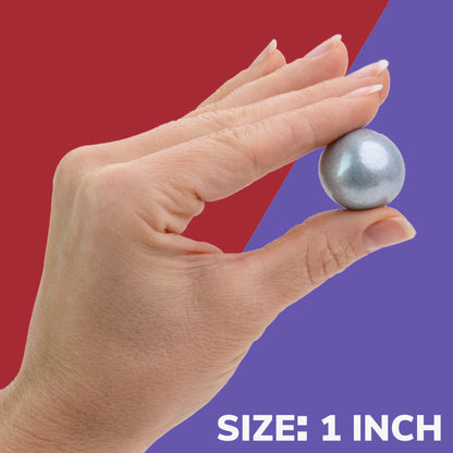 Gumballs for Gumball Machine - Shimmer Silver Gumballs - Fruit Flavored Bubble Gum 1 Inch Large Gumballs - Kids Gum - Bulk Gum Balls 2 Lb