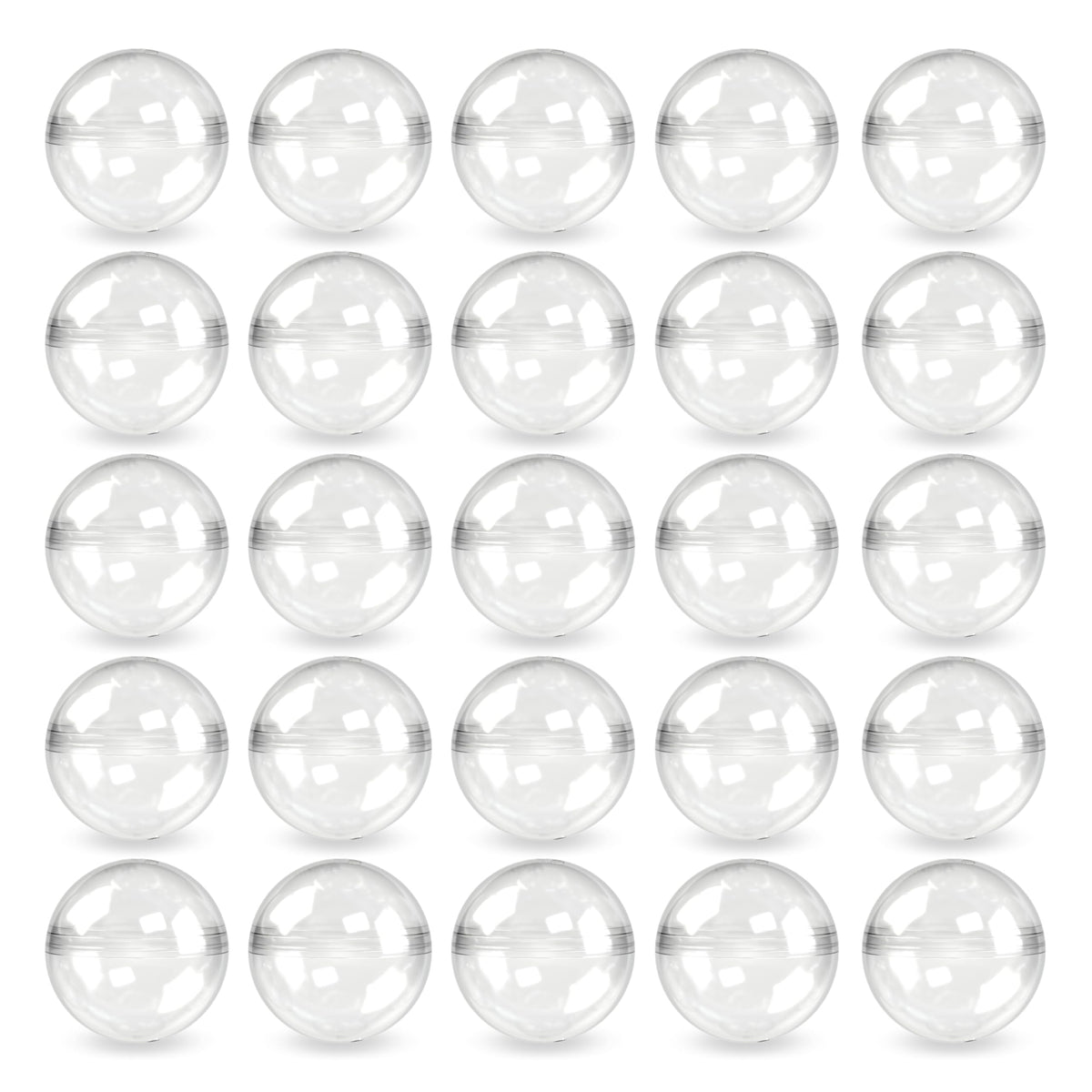 Capsule Vending Machine Round 50 pcs 1.1 inch - Gumball Machine Capsules Bulk Clear Container - Easter Basket Stuffers Birthday Gifts Pinata Stuffers DIY Craft Supplies - Clear Capsules Empty