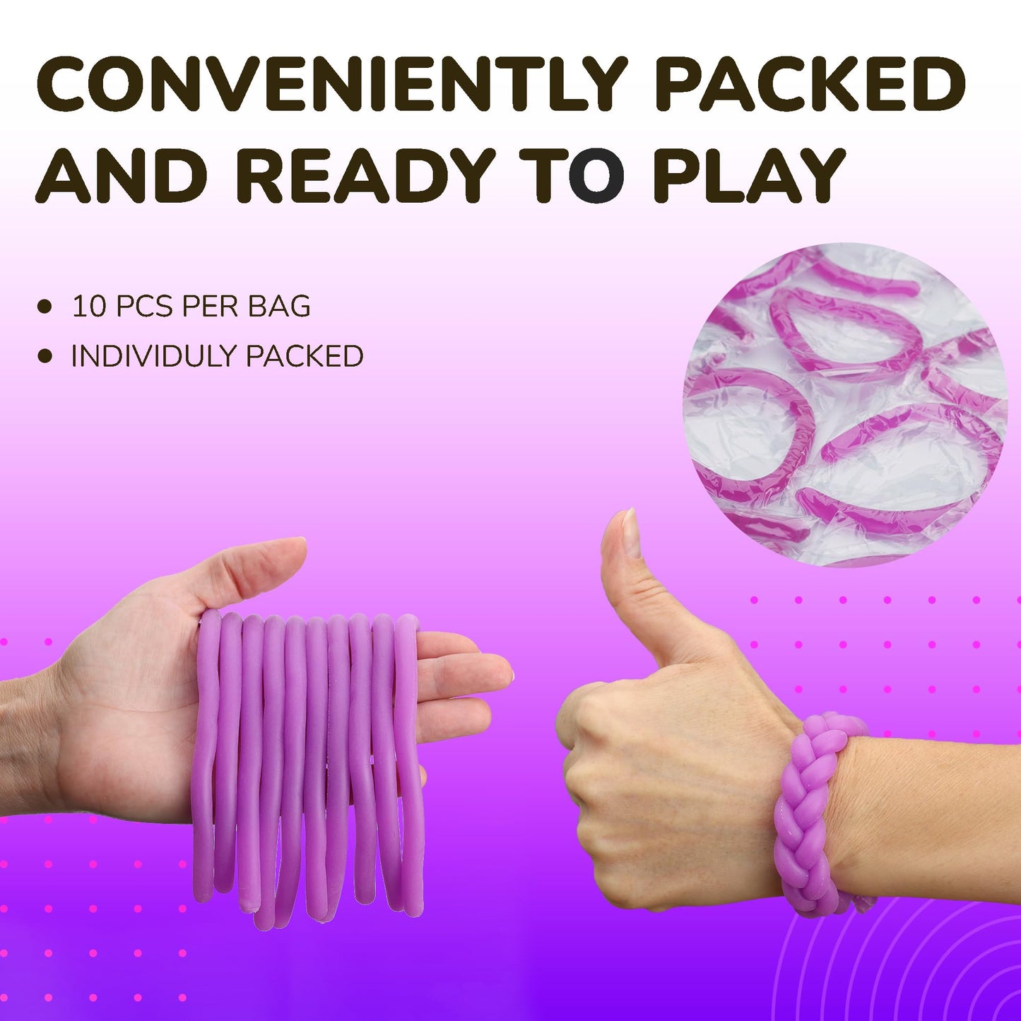 10 Pcs Fluorescent Monkey Noodles Fidget Toy Pack - Kids Party Favors Bulk Stretchy Toys - Fidget Noodles Tactile Sensory Toys