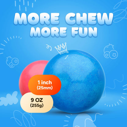Gumballs in Bottles - 1 Inch Large Gumballs - Assorted Fruit Flavored Bubble Gum - Kids Chewing Gum - Gumballs for Kids 9 OZ