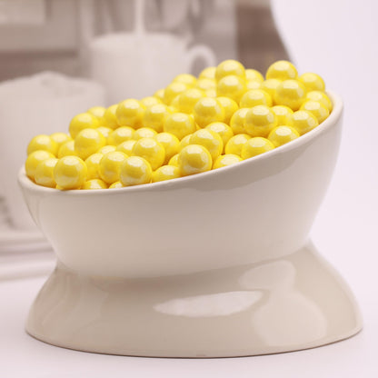 Shimmer Gumballs - Bubble Gum for Kids Yellow Candy - 45 Pearl Lemon Gumballs per Bag Chewing Gum - Nostalgic Valentines Candy for Party Favors Easter Basket & Sweet Treats, 16mm (0.62 inch)