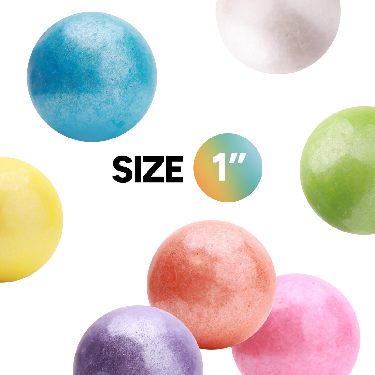 Gumballs for Gumball Machine - Shimmer Spring Mix 1 Inch Large Gumballs in Bucket - 76 Pcs Baseball Softball Bubble Gum for Kids - Sweet Chewing Gum Balls in Bulk 1.3Lb